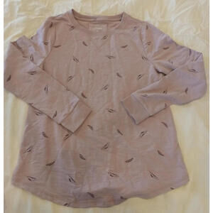 Sonoma Women's Size XS Purple Long Sleeve Thin Sweatshirt Feather Design